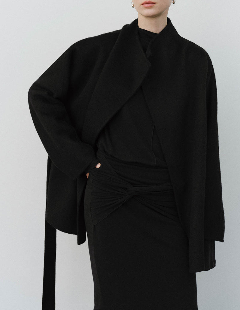 AVERY COAT WITH SCARF BLACK