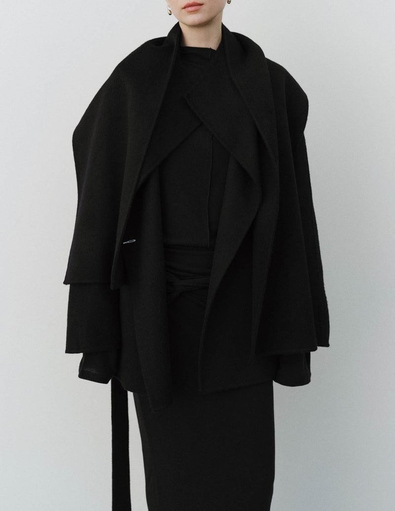 AVERY COAT WITH SCARF BLACK