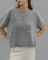 NINA HALF SLEEVE KNIT SOFT GREY