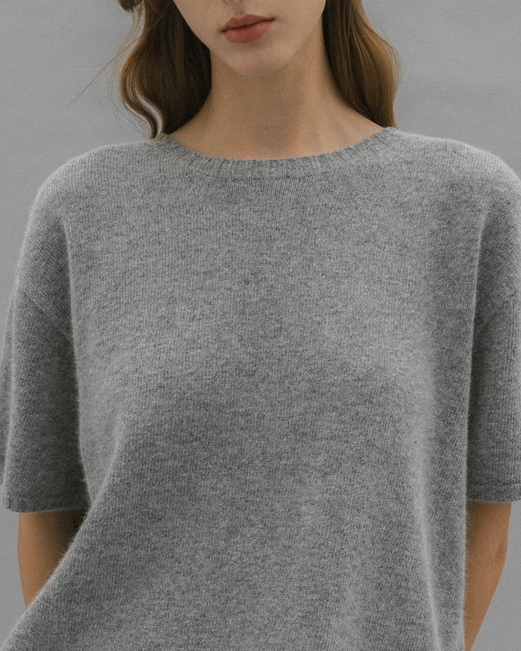 NINA HALF SLEEVE KNIT SOFT GREY