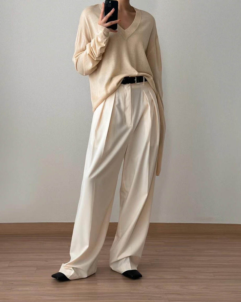 ceyla high waisted trousers ivory