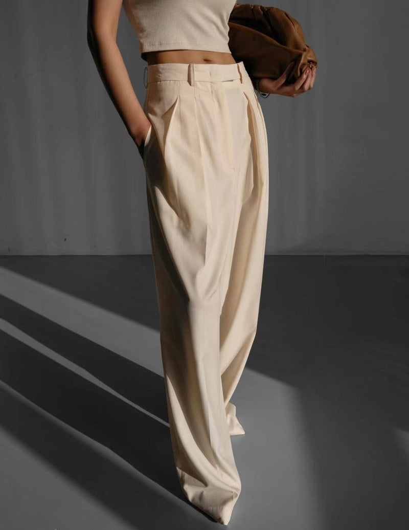 CEYLA HIGH WAISTED TROUSERS IVORY