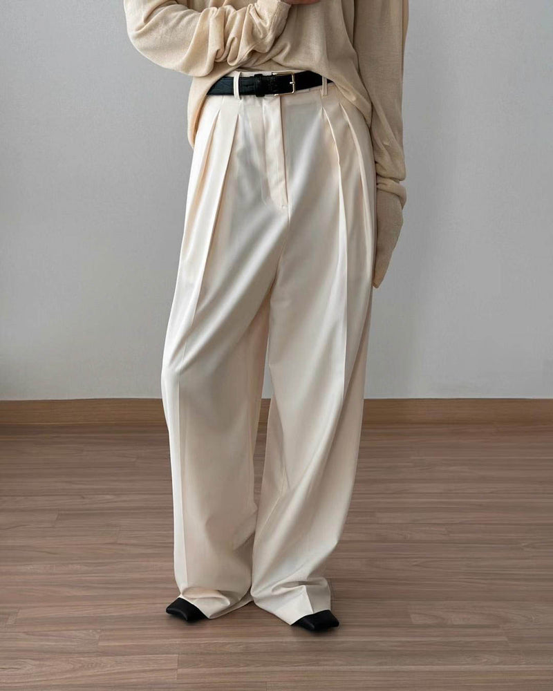 CEYLA HIGH WAISTED TROUSERS IVORY