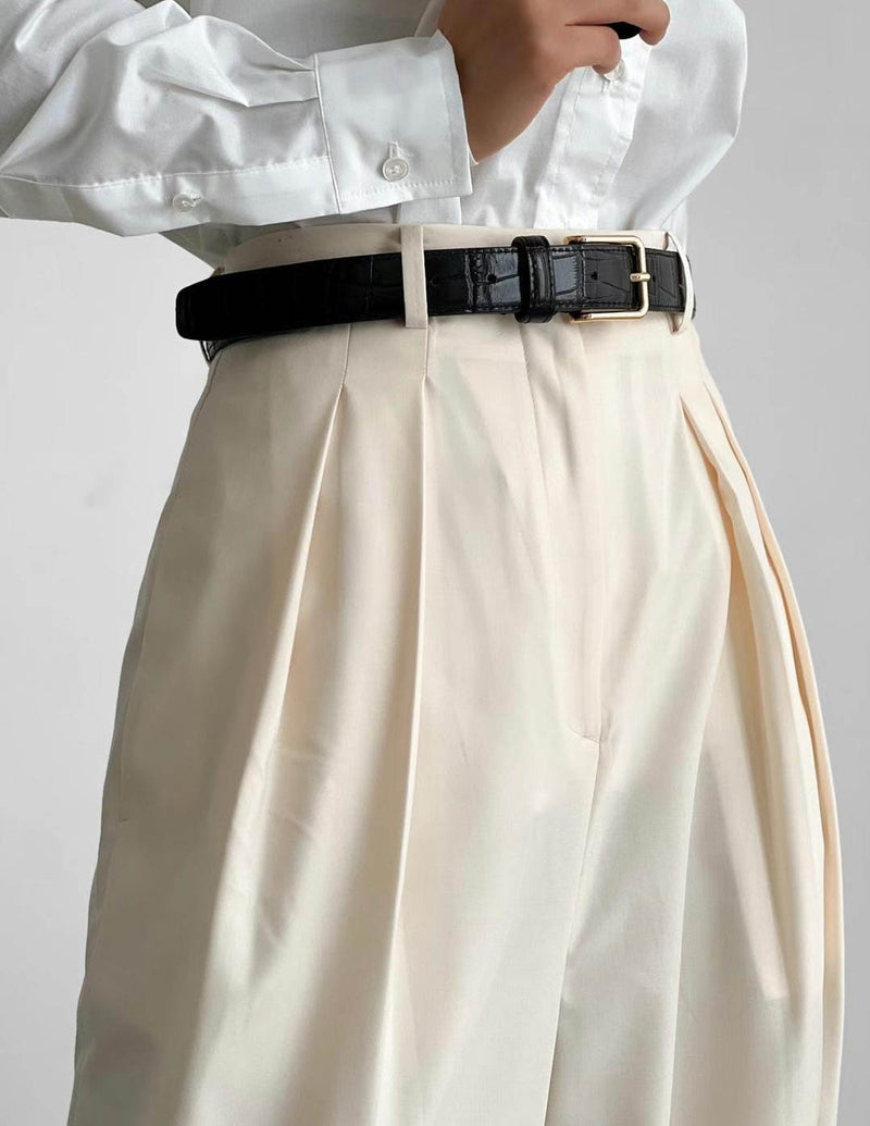 CEYLA HIGH WAISTED TROUSERS IVORY