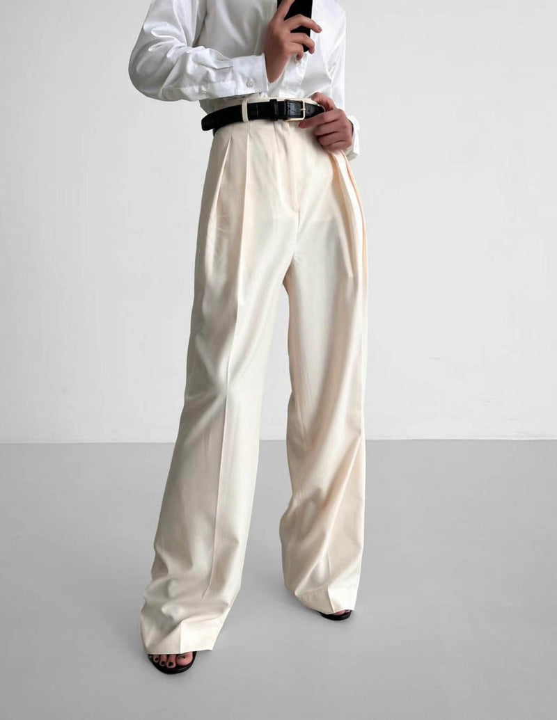 CEYLA HIGH WAISTED TROUSERS IVORY