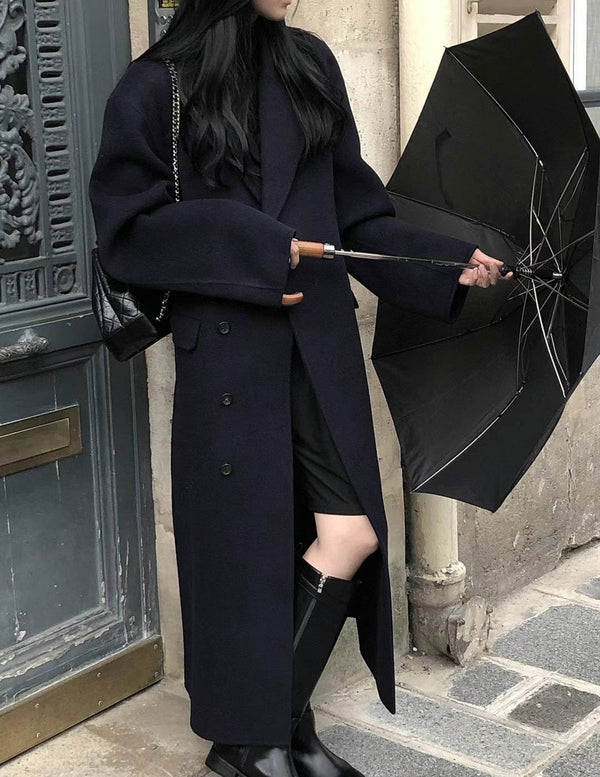 SANNA NY VANESSA OVERCOAT DARK NAVY