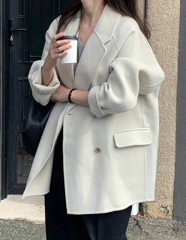 SANNA NY AIDA CASHMERE WOOL COAT IVORY