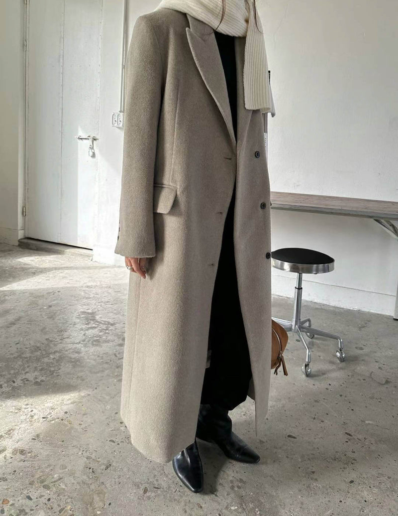 GRACE WOOL OVERCOAT GREY BEIGE