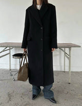 sanna ny grace wool overcoat black