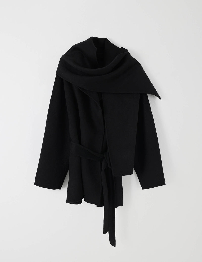 AVERY COAT WITH SCARF BLACK