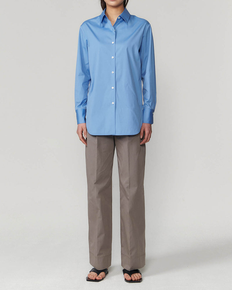 Poplin Classic Shirt Royal Blue – SANNA New York