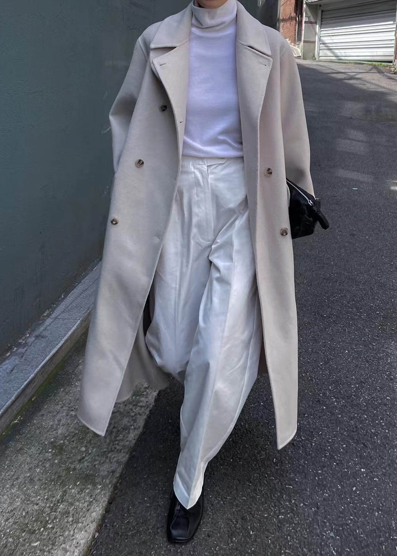 FRANCIS DOUBLE BREASTED OVERCOAT IVORY – SANNA New York