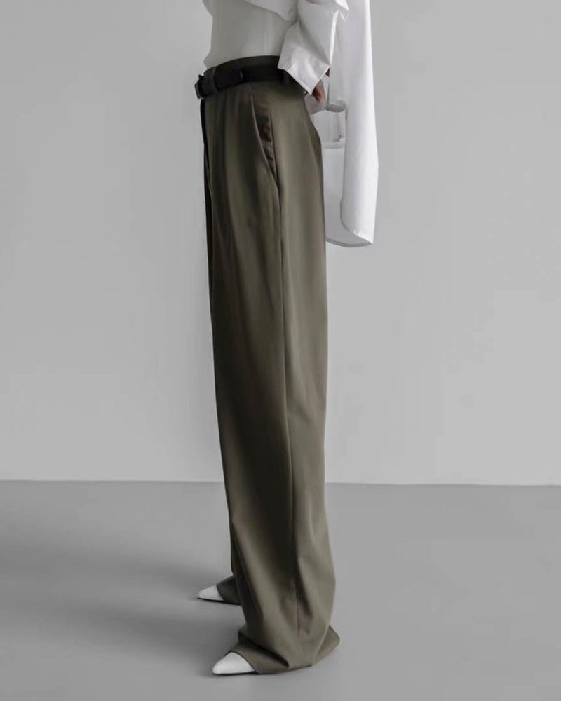 ELIS PLEATED TROUSERS KHAKI – SANNA New York